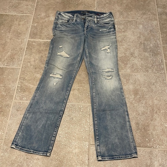 Silver Jeans Distressed Faded Slim Bootcut 29x31 - Picture 1 of 6
